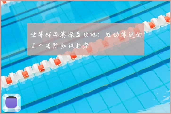 世界杯观赛深度攻略：给伪球迷的五个高阶知识框架