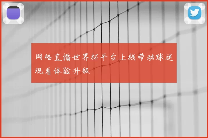 网络直播世界杯平台上线带动球迷观看体验升级